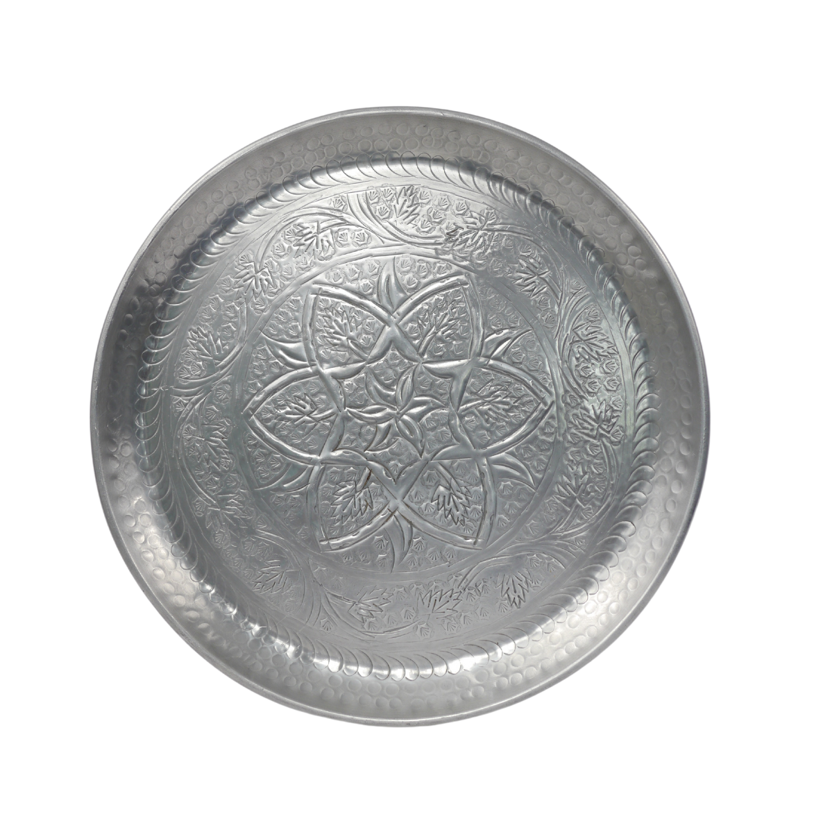 Plateau Rond - Martelé Argent - 48cm