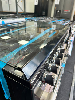 Close-up of dials on a Leisure Chefmaster 100cm range cooker