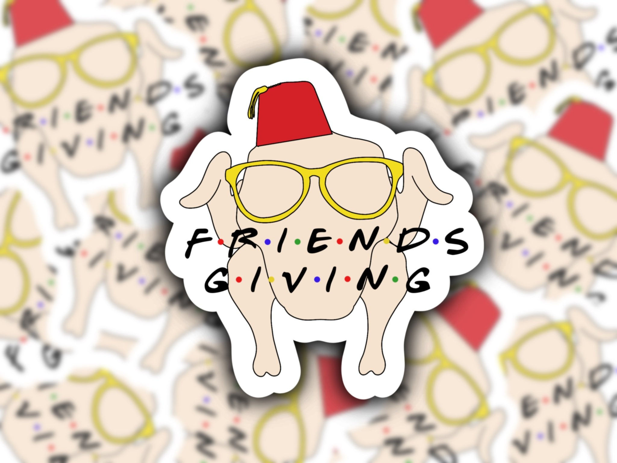 Friends Giving Turkey Sticker