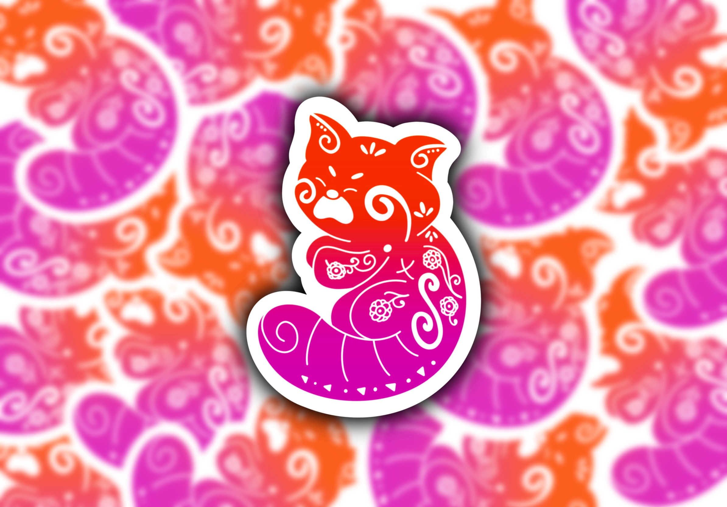 Turning Red Swirl Panda Sticker