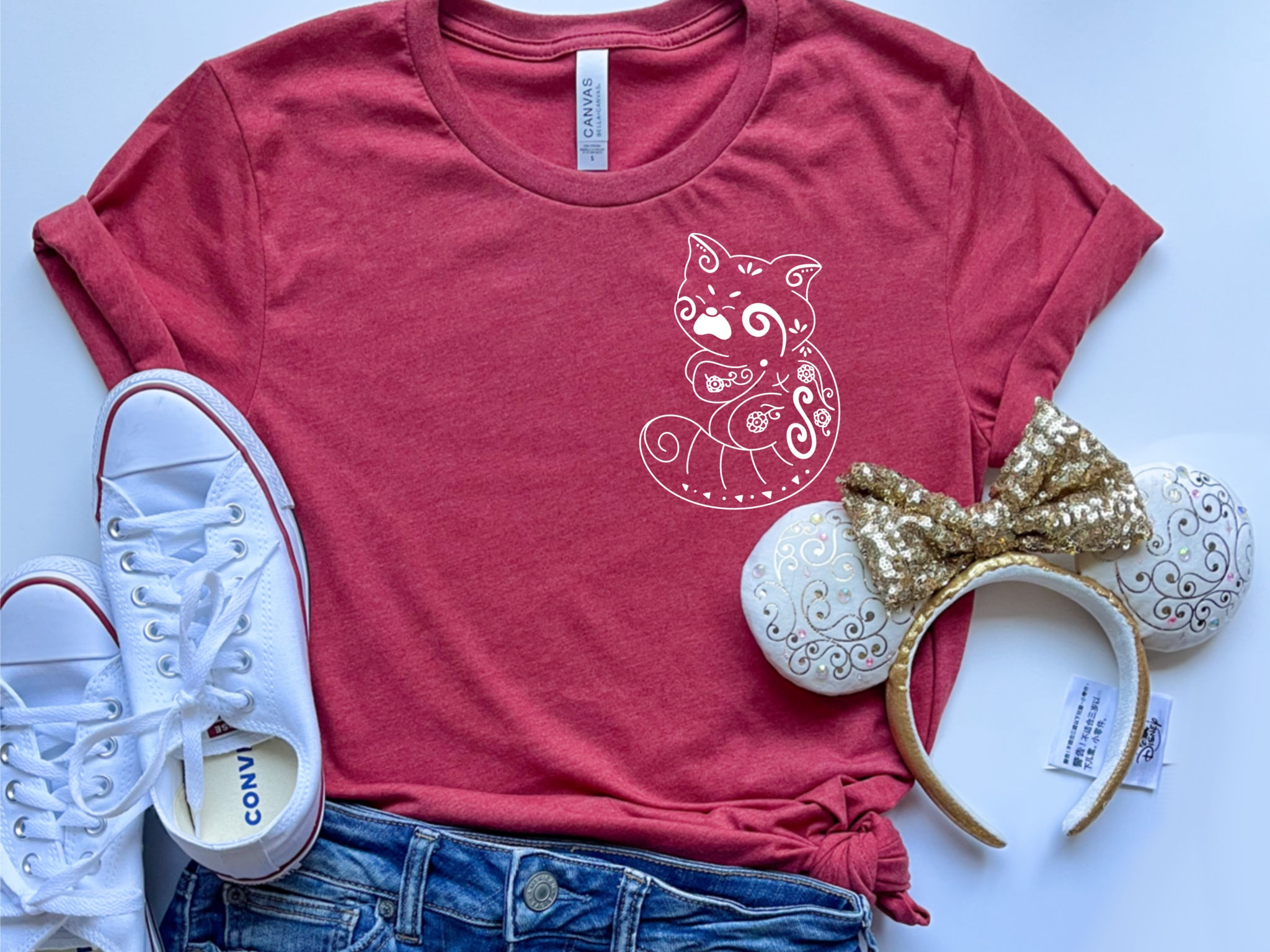 Turning Red Swirl Panda Pocket T-Shirt