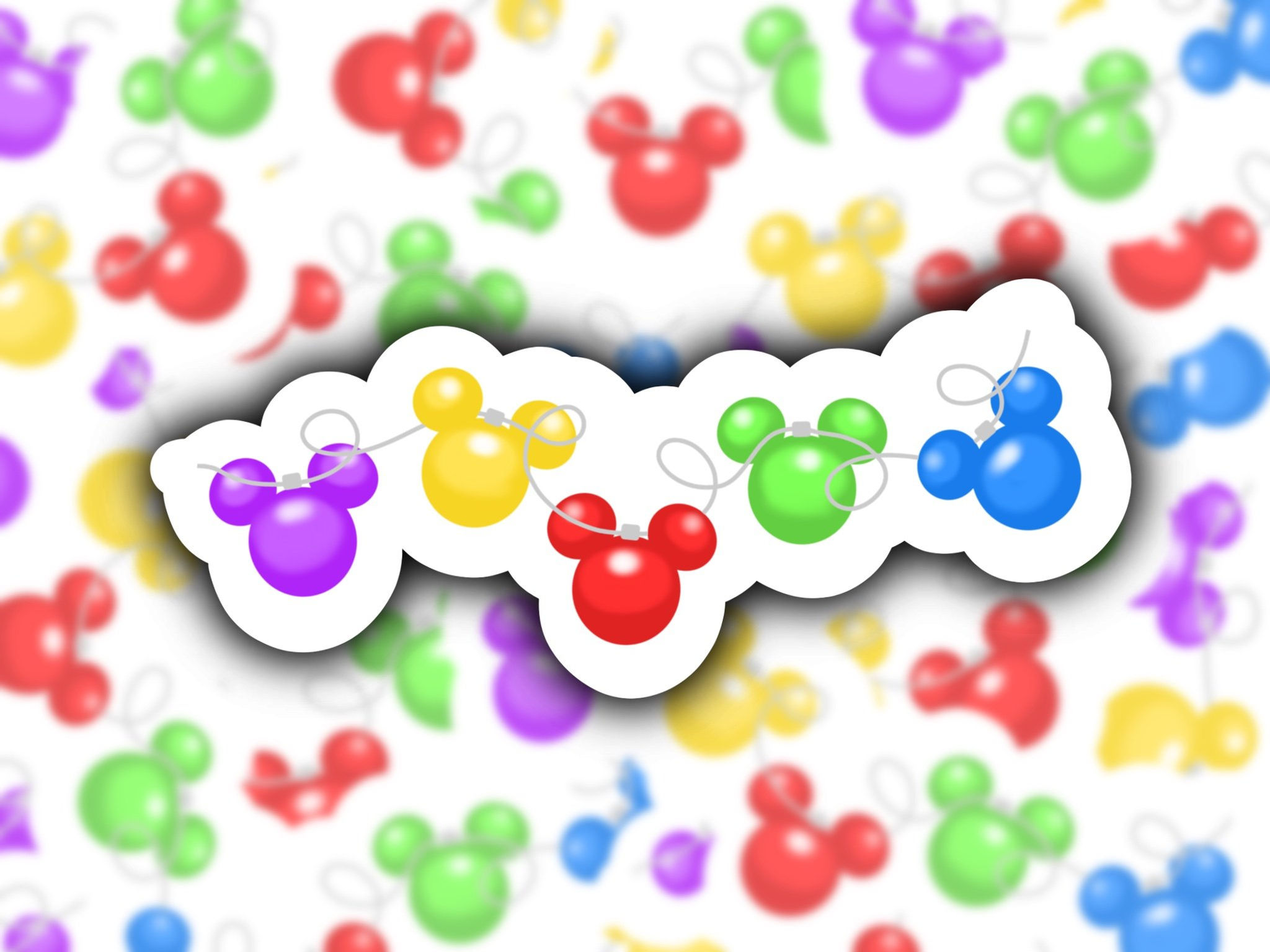 Mickey Mouse Christmas Lights Sticker