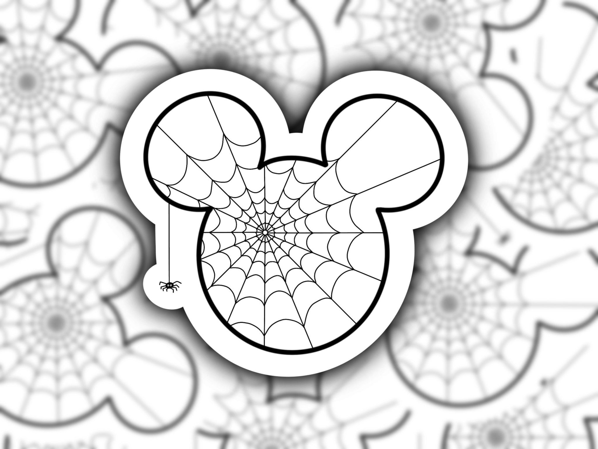 Mickey Spider Web Sticker