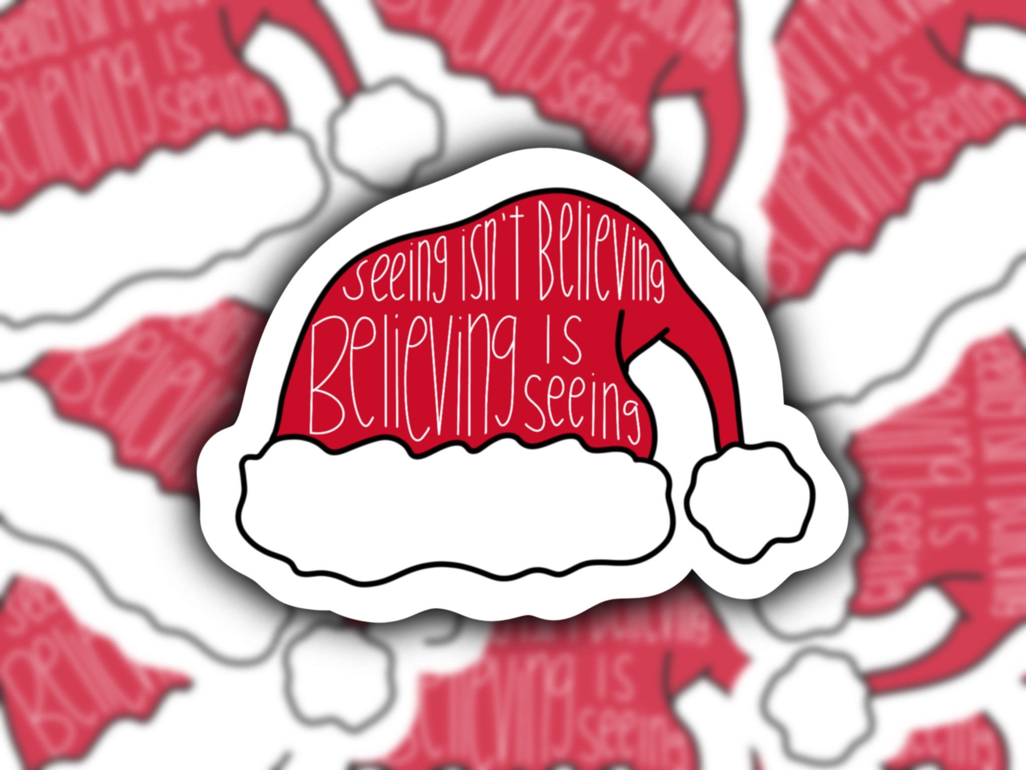 Seeing Isn't Believing Santa Claus Sticker