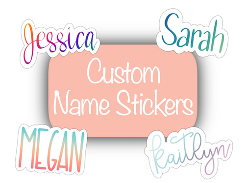 Name Sticker Model Custom Drawn Name Stickers | Old Simply