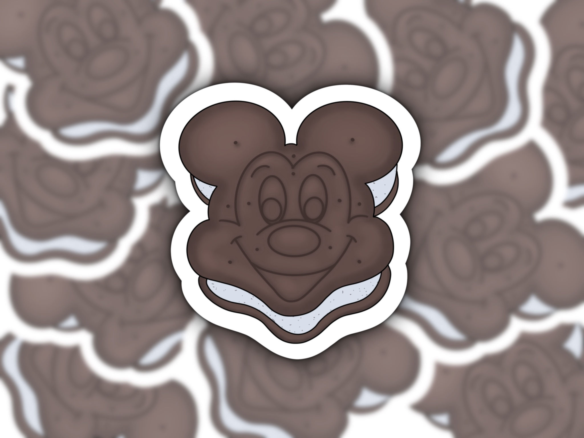 Mickey Ice Cream Sandwich Sticker