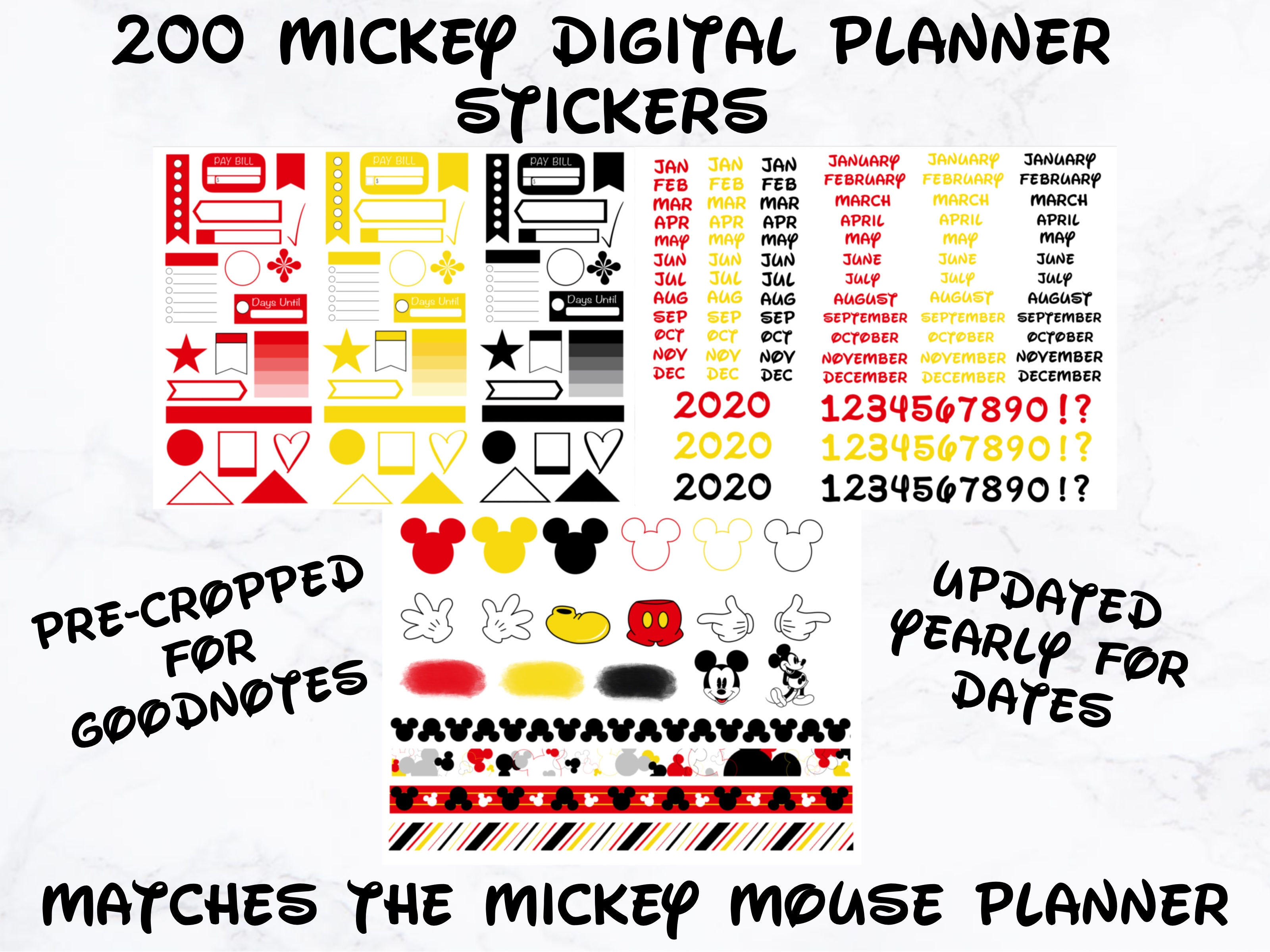 Mickey Mouse Digital Planner Stickers
