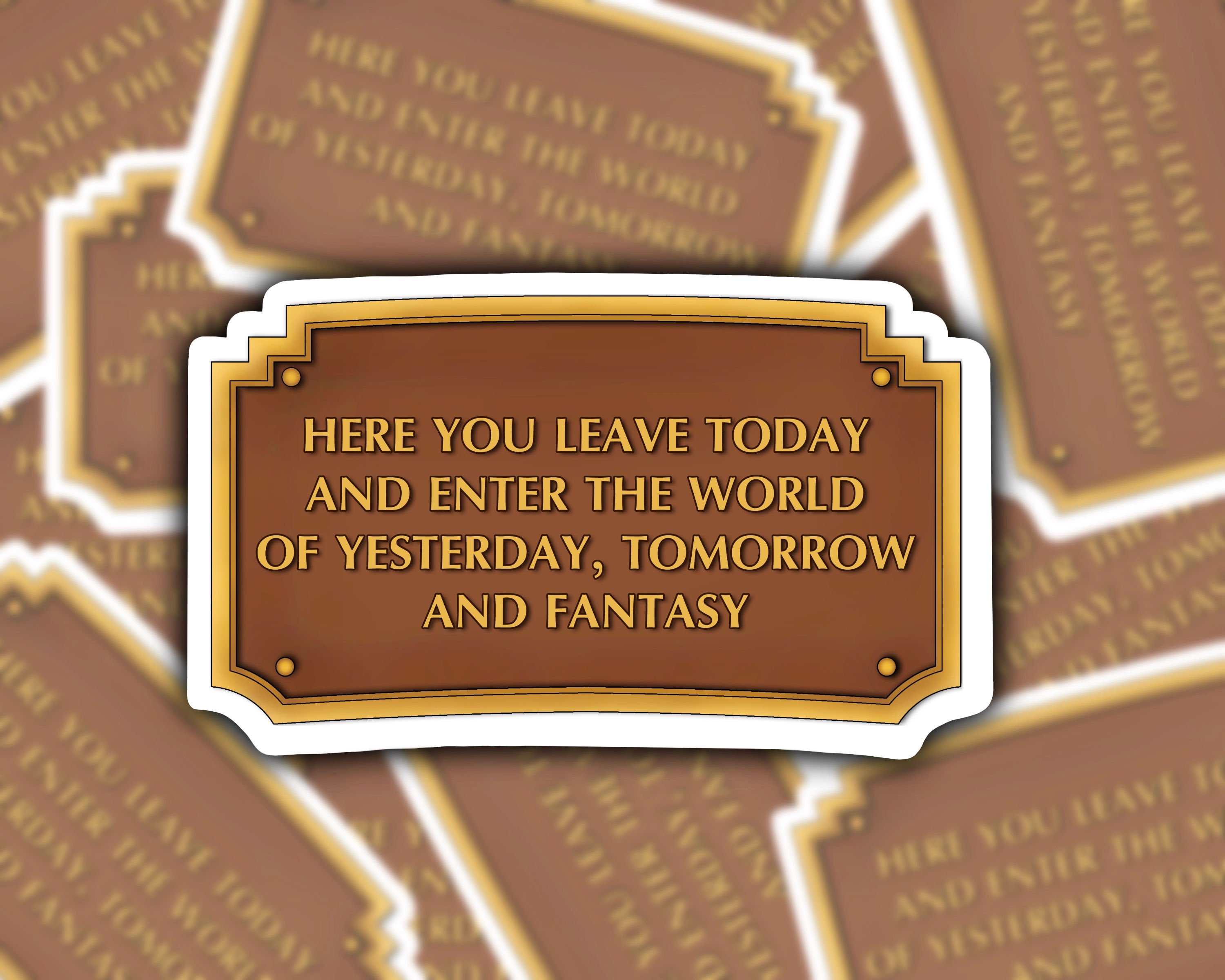 Disney Entrance Plaque Sign Sticker