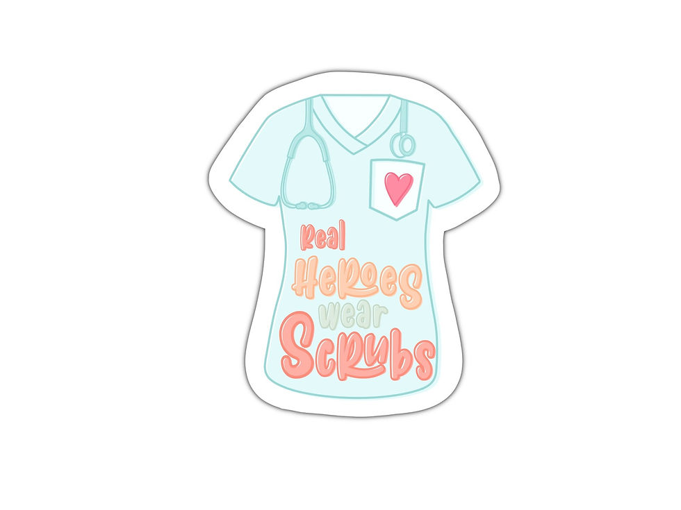 Thumbnail: Real Heroes Wear Scrubs Sticker
