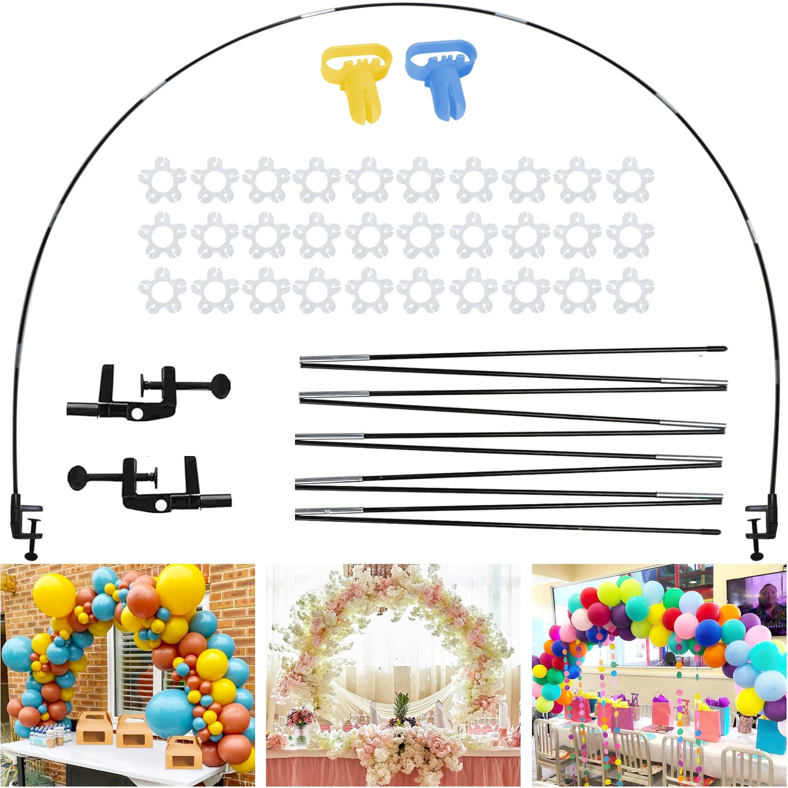 12ft Table Balloon Arch Kit Adjustable Balloon Arch Stand Kit for Birthday Weddi