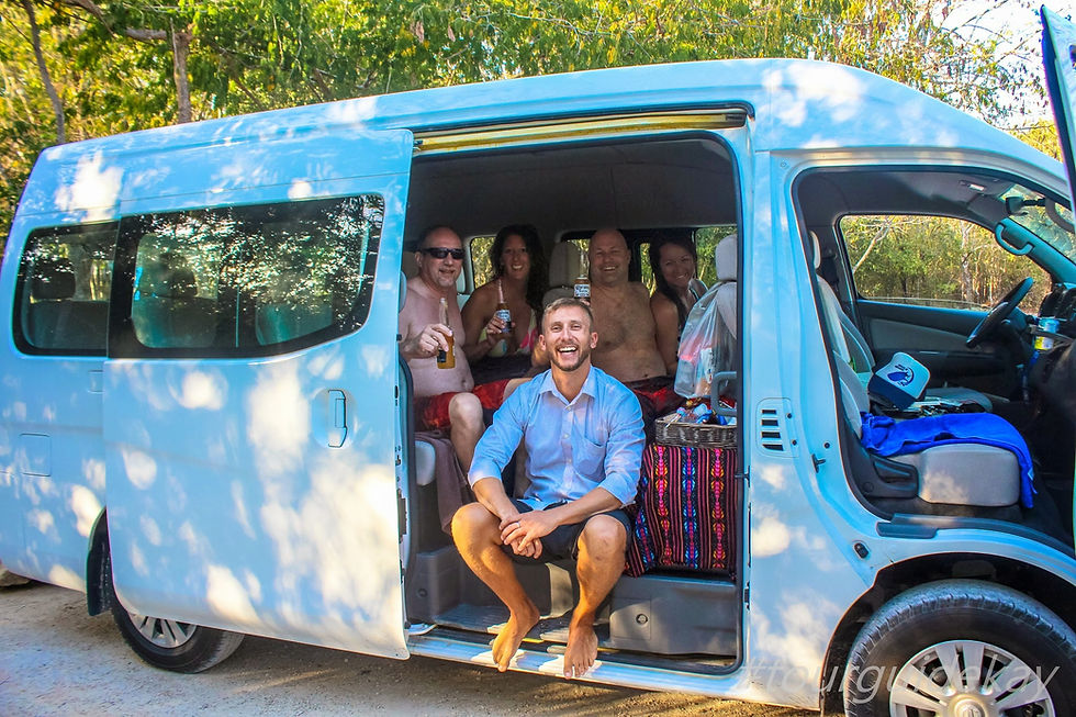 Kay from Kay tours relaxing with some happy Kay tours guests