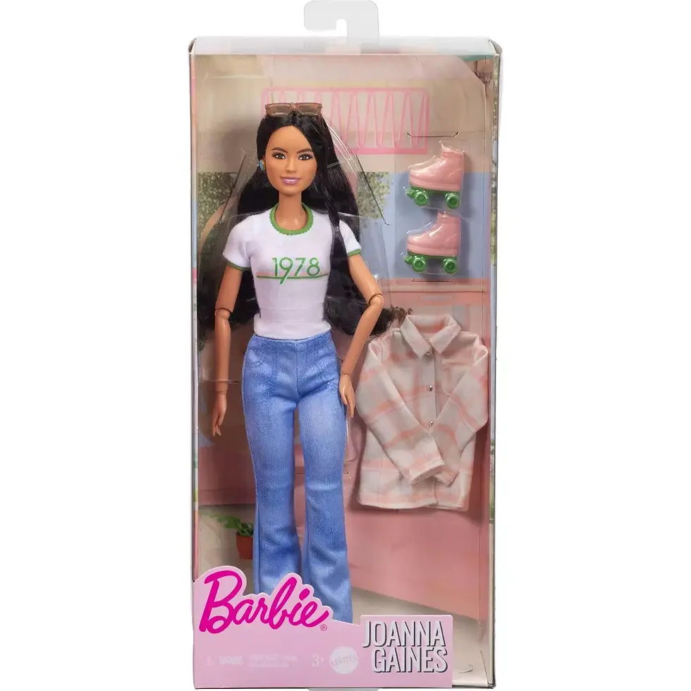 Thumbnail: Barbie Joanna Gaines Doll, Posable, Brunette, in Jeans & Top with Roller Skates & Accessories