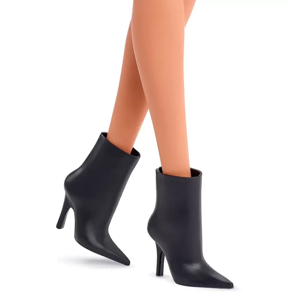 Thumbnail: Barbie Basics Collectible Doll, Model 01 with Brunette Hair in Black Dress & Pointed Booties