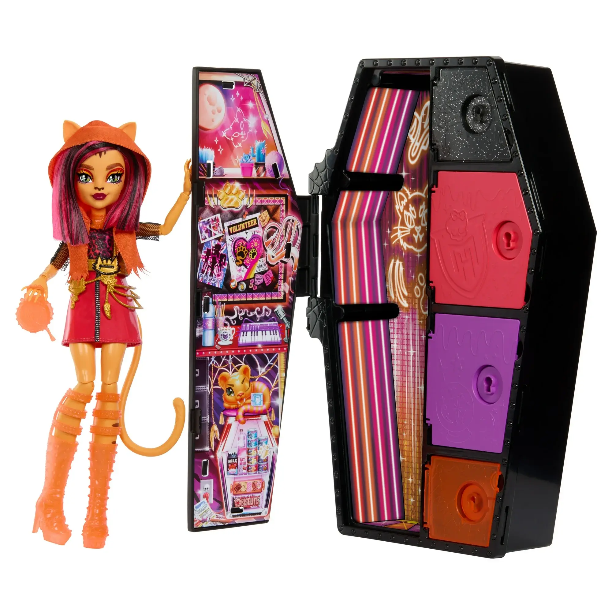 Monster High Skulltimate Secrets: Neon Frights Toralei Stripe Fashion Doll