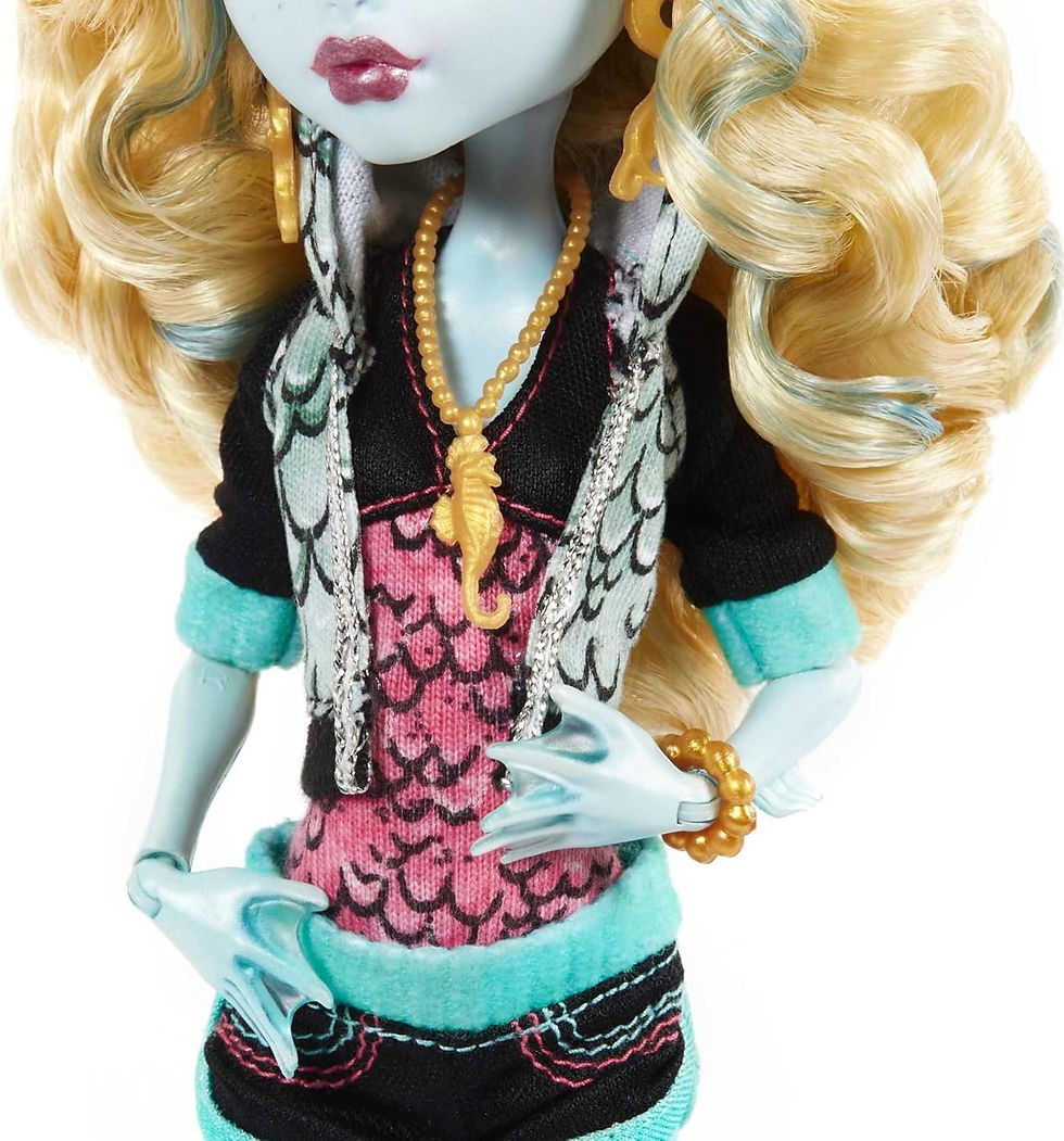 Thumbnail: Monster High Lagoona Blue Reproduction Doll (10.5 in) Wearing Original Fashion & Shoes, with Pet