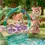 Thumbnail: Calico Critters Deer Babies Floral Swing Set, Set of 3 Collectible Doll Figures with Swing Accessory
