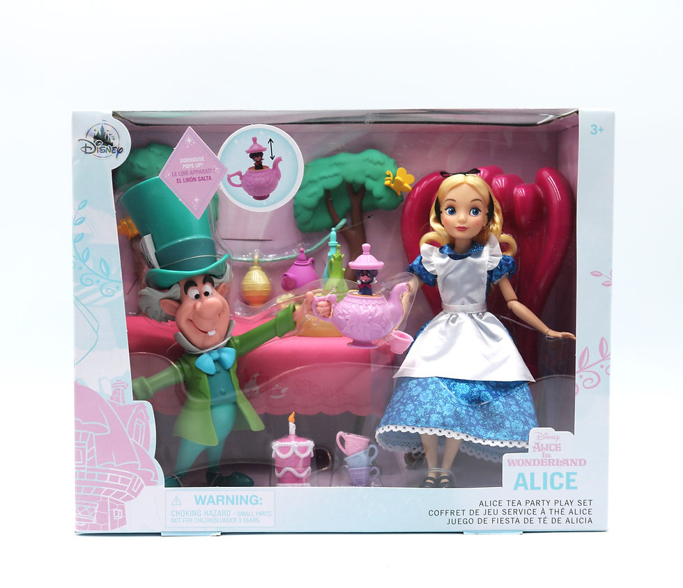 Disney Store Alice In Wonderland Mad Hatter Classic Doll Tea Party Play Set