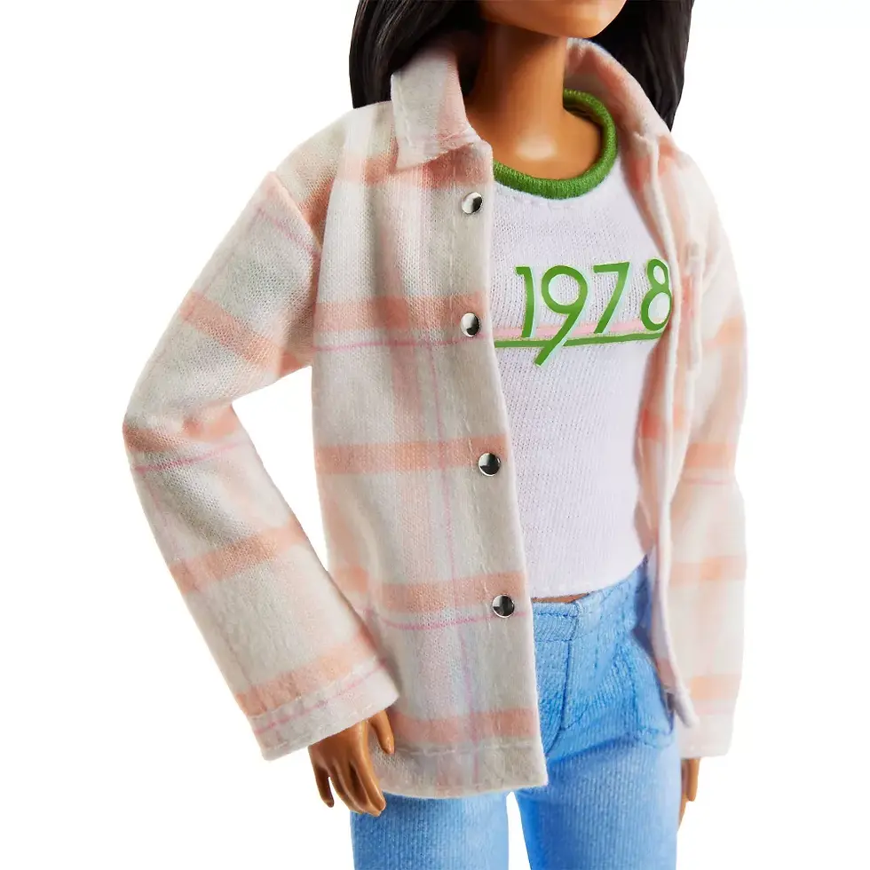 Thumbnail: Barbie Joanna Gaines Doll, Posable, Brunette, in Jeans & Top with Roller Skates & Accessories