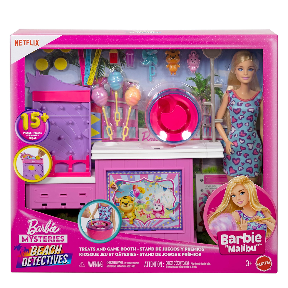 Thumbnail: Barbie Mysteries Beach Detectives Malibu Cotton Candy Playset