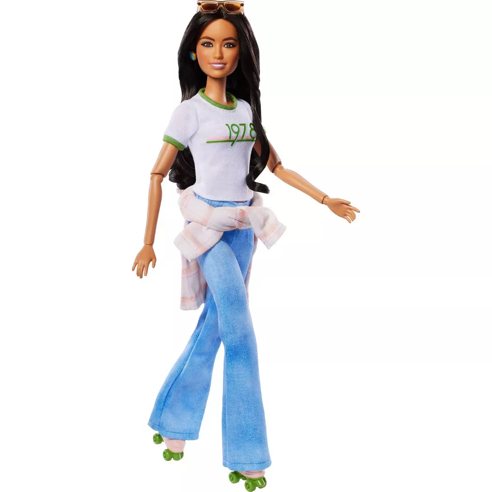Barbie Joanna Gaines Doll, Posable, Brunette, in Jeans & Top with Roller Skates