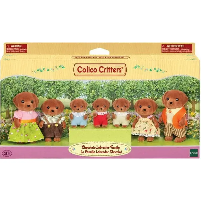 Thumbnail: Calico Critters Chocolate Labrador Family - Set of 7 Collectible Doll Figures