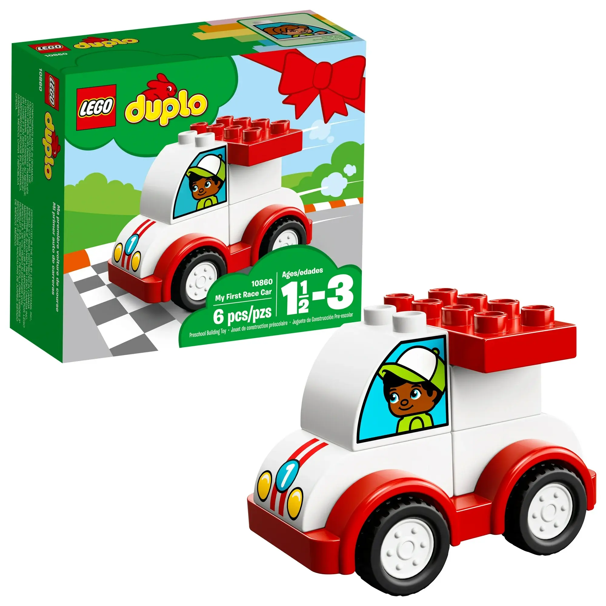 LEGO DUPLO My First Race Car 10860 Preschool Building Set (6 Pieces)