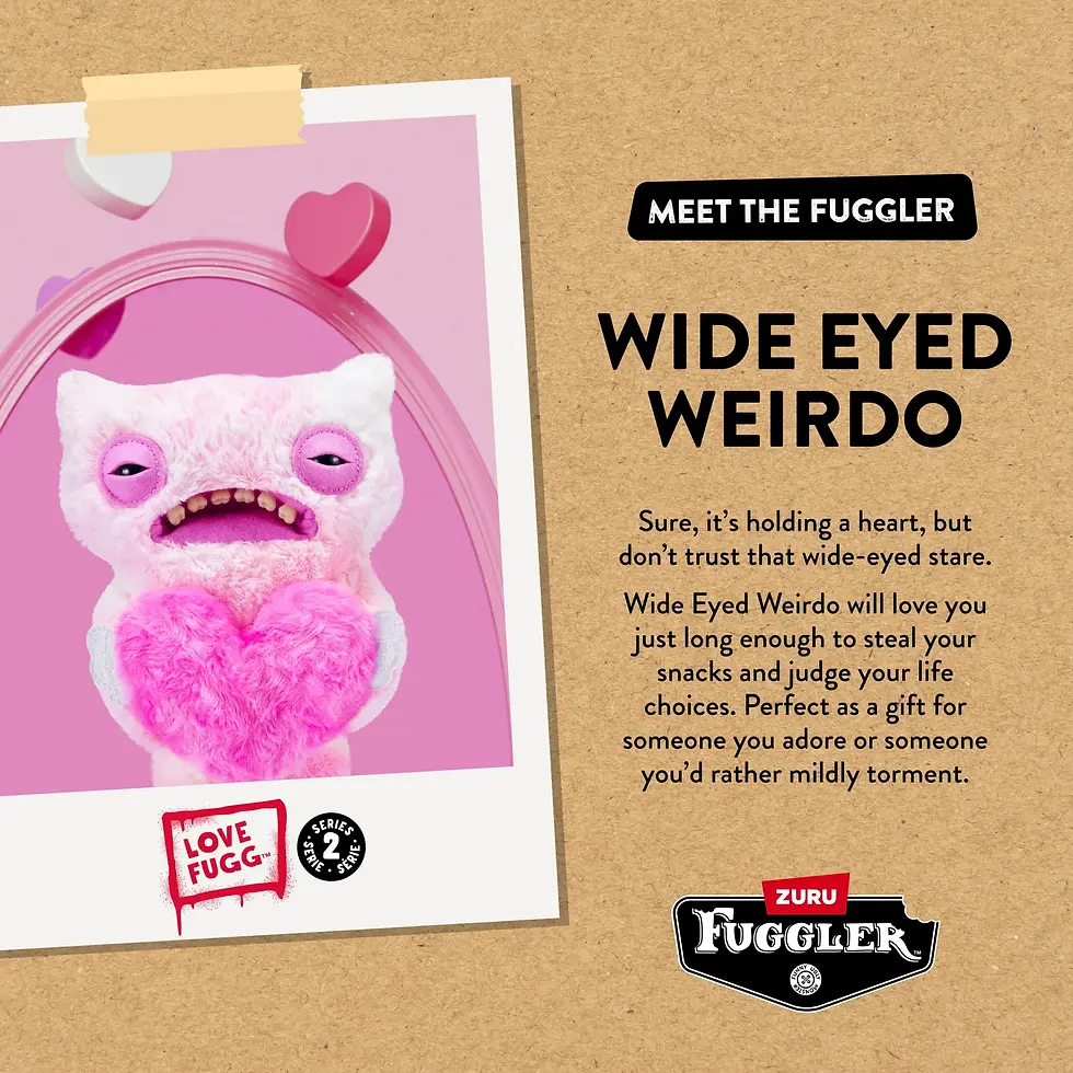 Thumbnail: Fuggler Love Fugg 9 inch Wide Eyes Weirdo (pink), Funny Ugly Monster Soft Stuffed Plush Toy by ZURU