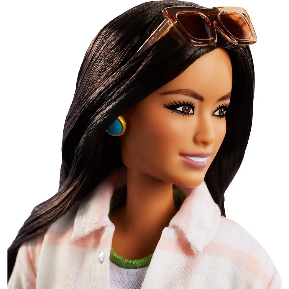 Thumbnail: Barbie Joanna Gaines Doll, Posable, Brunette, in Jeans & Top with Roller Skates & Accessories