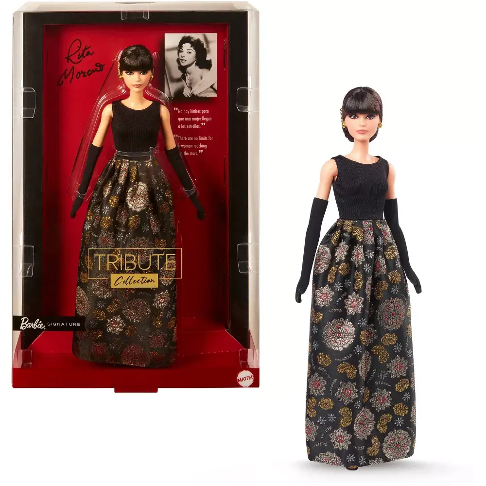 Barbie Tribute Collection Rita Moreno Collectible Doll in Black & Gold Gown