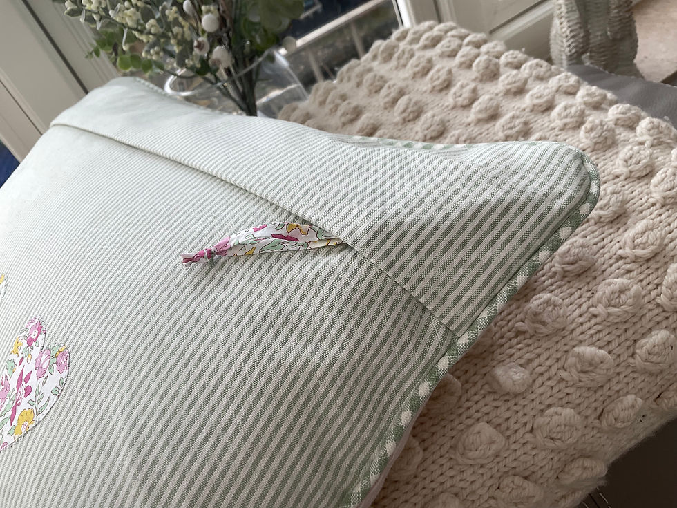 Thumbnail: Liberty appliqué custom design cushion