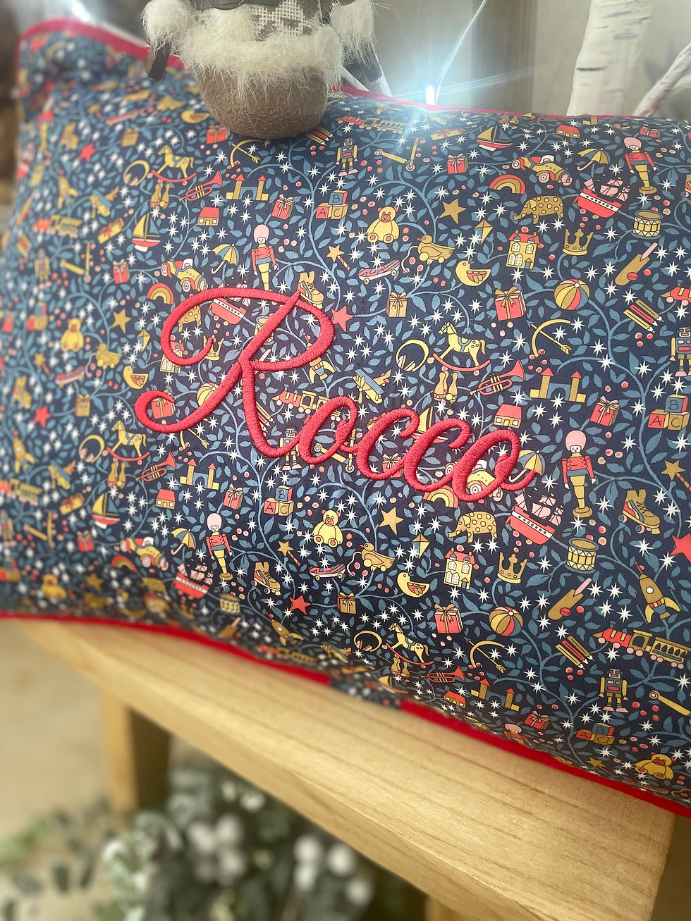 Thumbnail: Liberty Christmas personalised cushion 2025