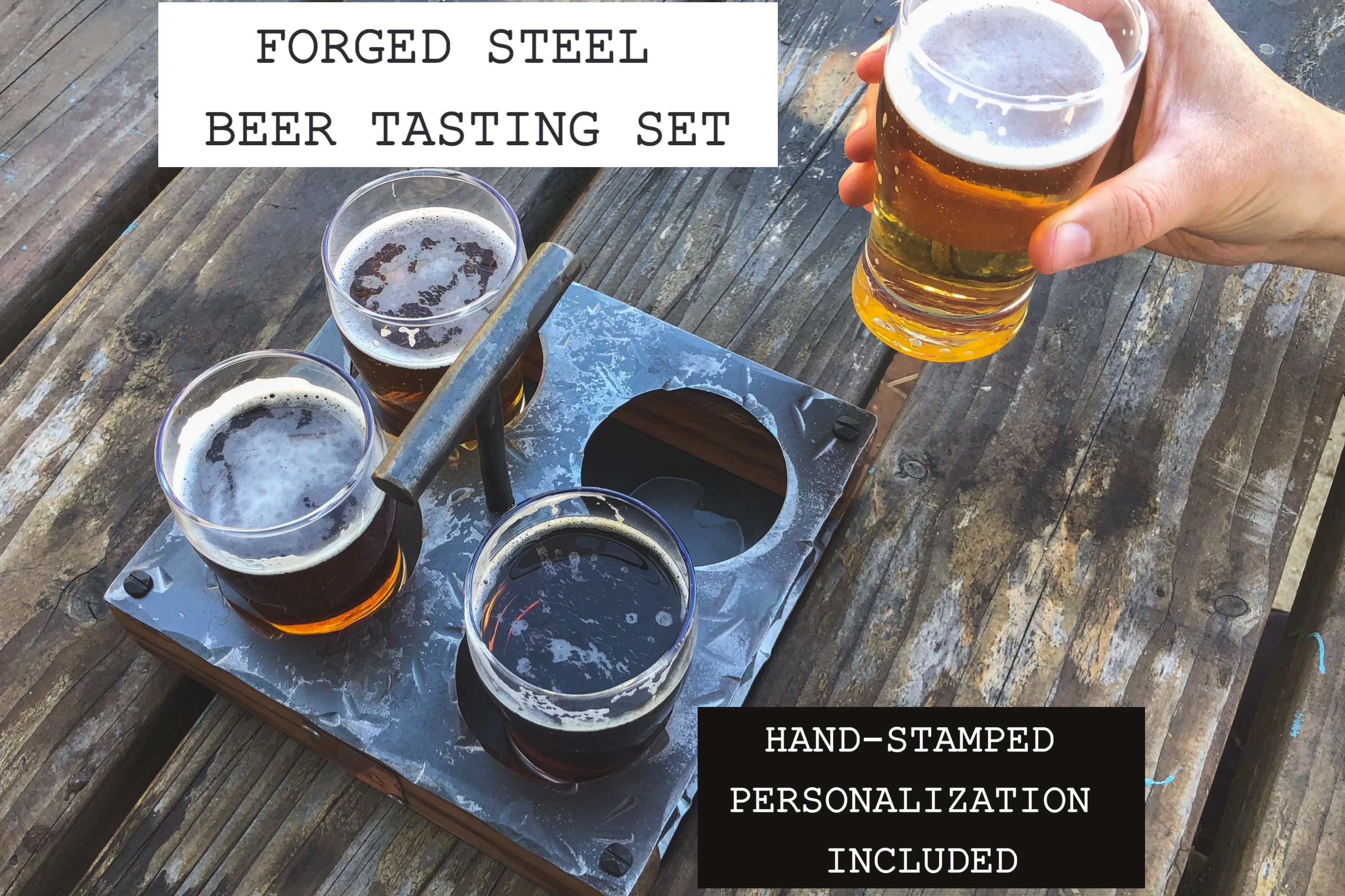 Square Forged Steel Beer Tasting Set \\