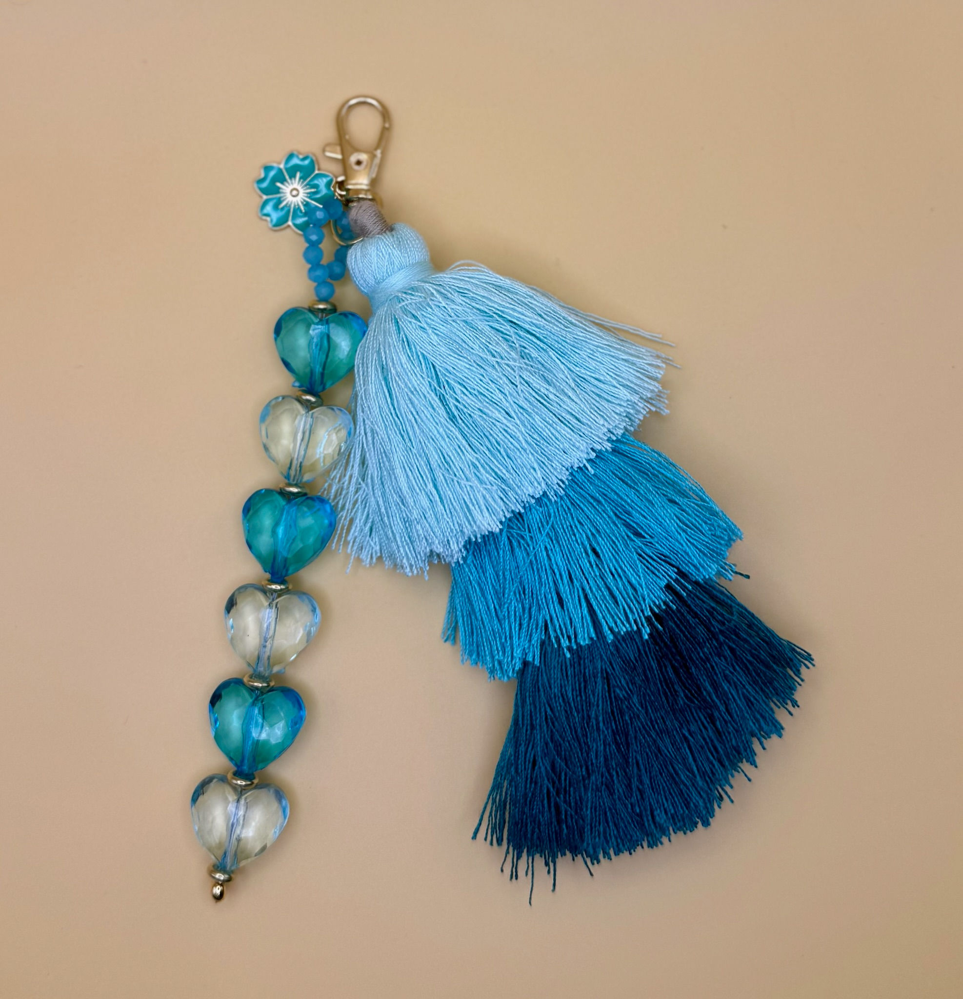 Turquoise and Blue Beach Bag Charm