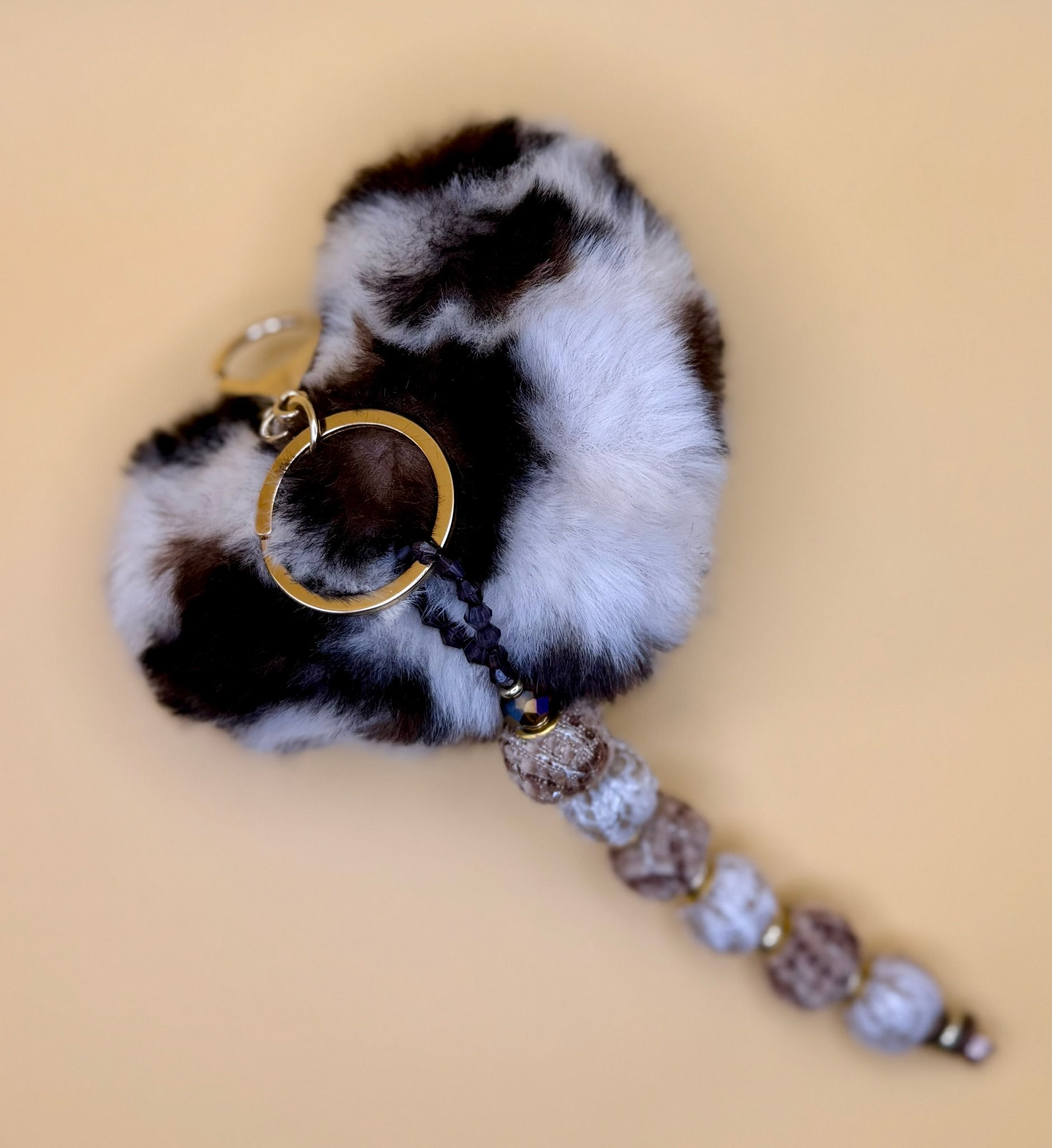 Cheetah Heart Shaped Keychain