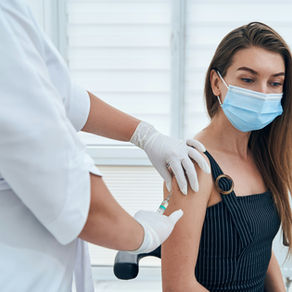 Woman getting an injection.