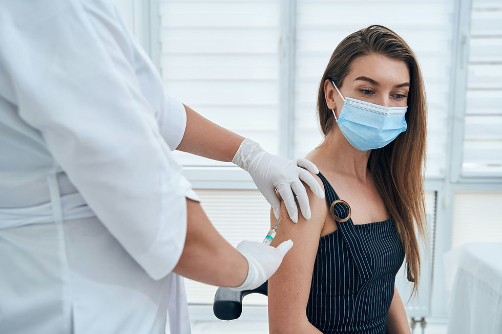 Woman getting an injection.