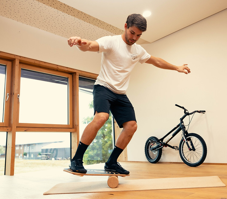 Thomas Pechhacker, UCI Trials World Champion, trains on MFT Balance Boards for his competitions.