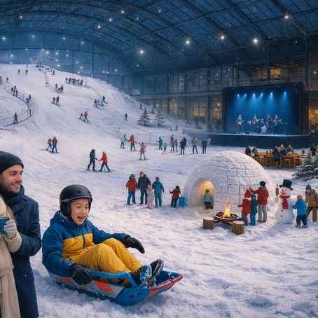 Snow experience worlds open up new opportunities for cities: they create low-threshold access to physical activity, new educational spaces and tourism impulses – regardless of season or weather.