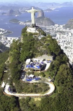 Vista aérea do Cristo Redentor