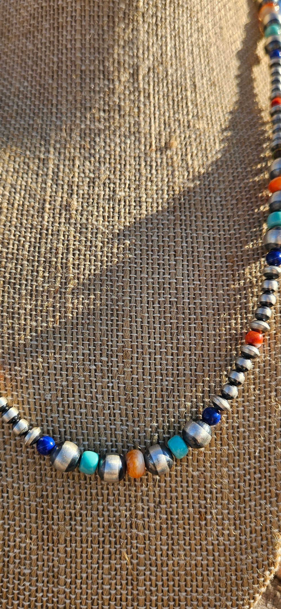 Thumbnail: San Luis Navajo Inspired Pearl Multi Stone 18" Necklace 