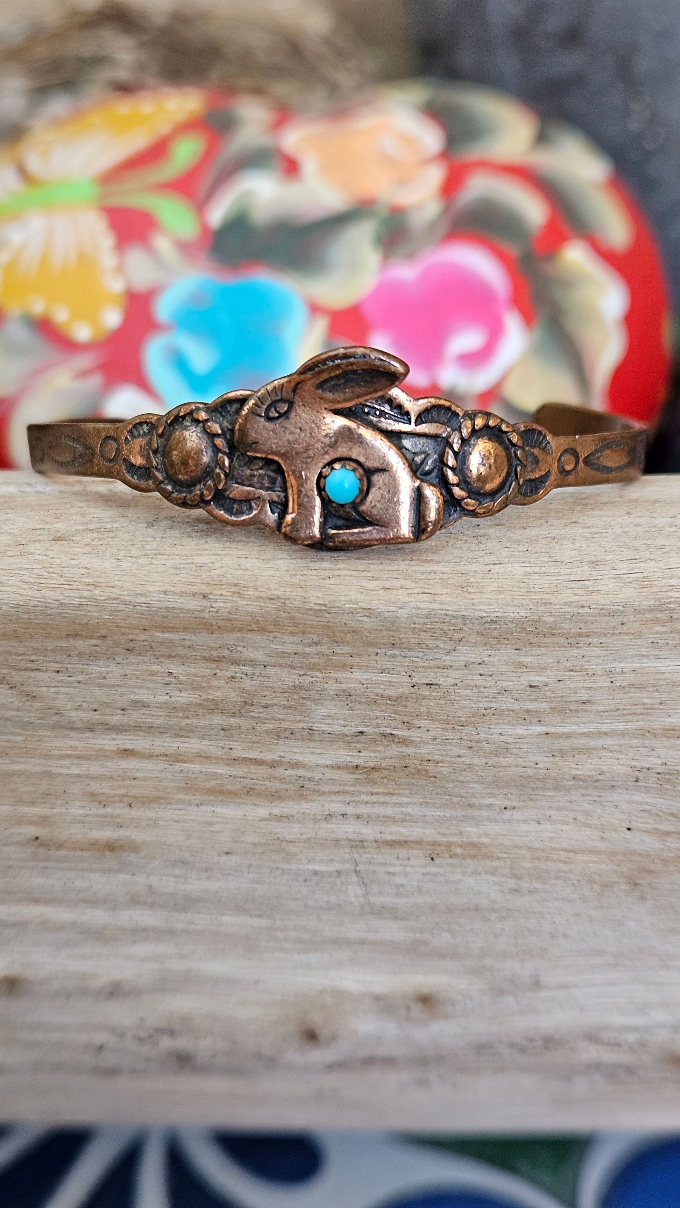 Desert Bunny Copper VINTAGE Child's Bracelet 