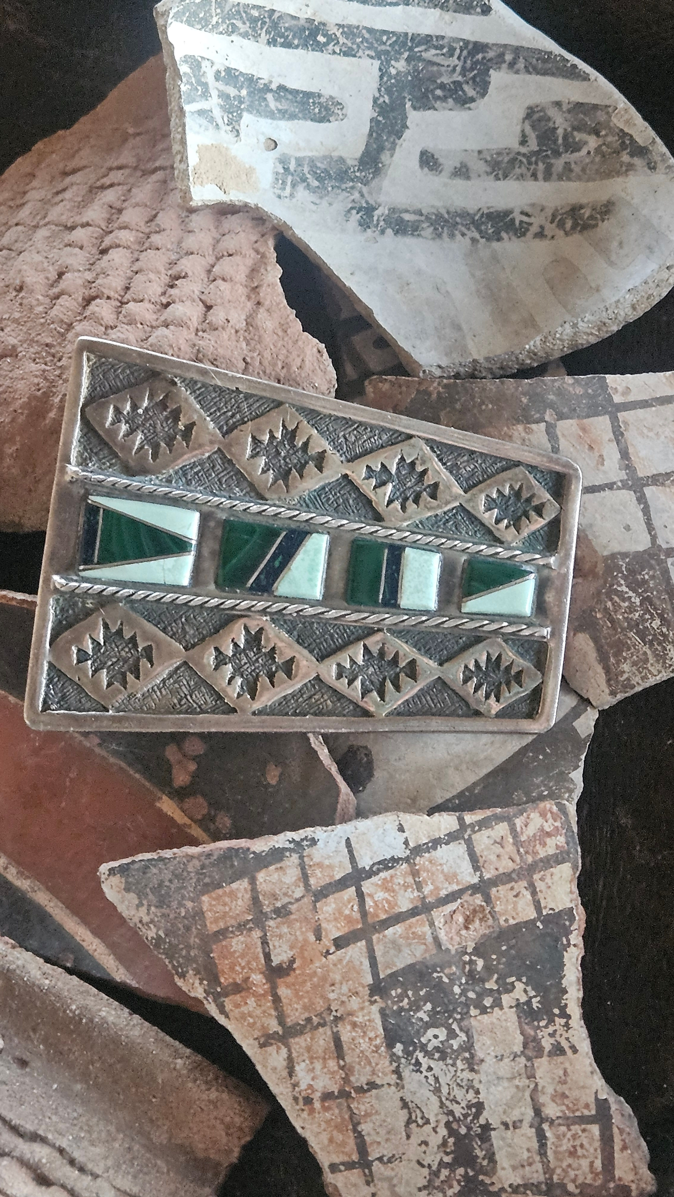 Southwest Tapestry VINTAGE Buckle