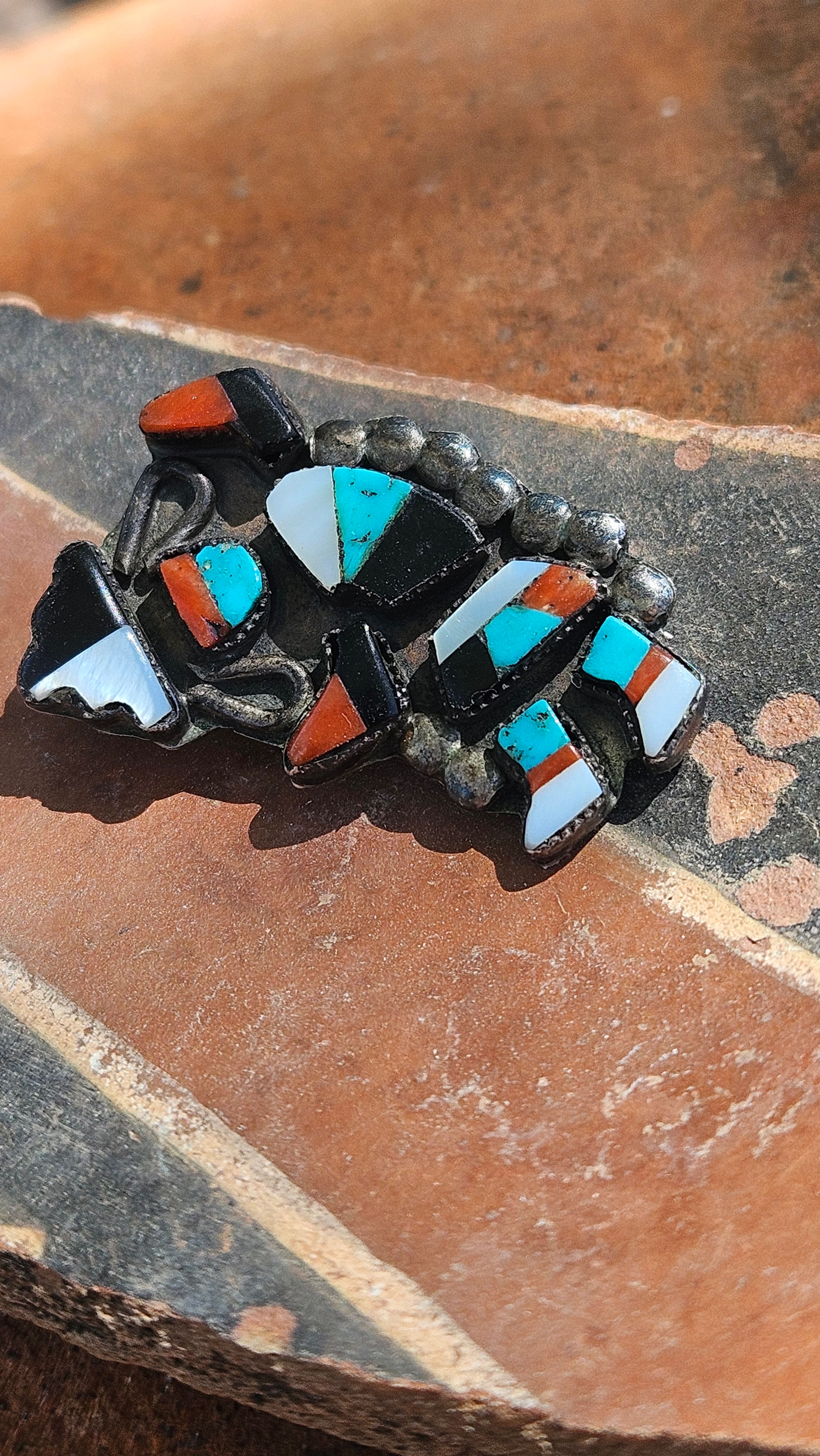 Rainbow Dancer VINTAGE Zuni Pin/ Pendant