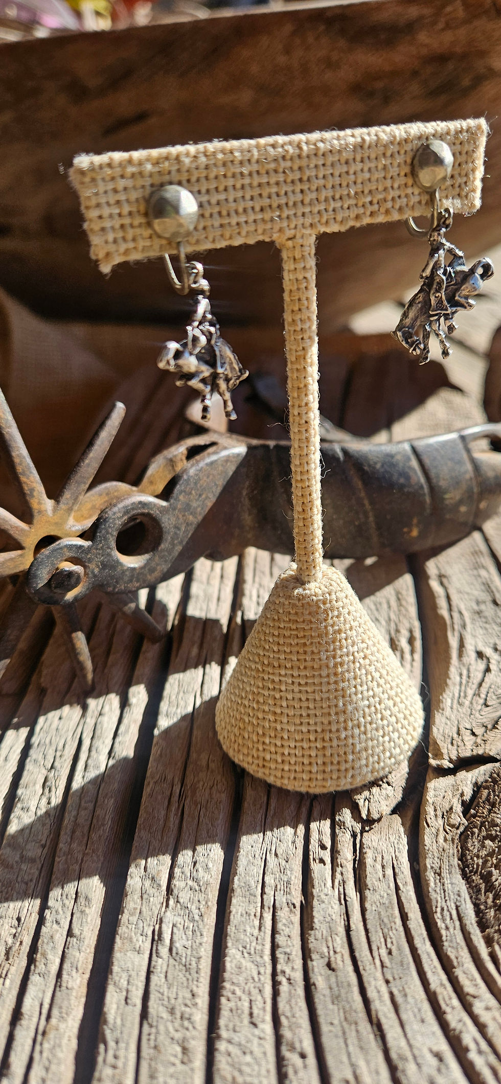 Thumbnail: Rodeo Spirit VINTAGE 1940's Cowboy Bronc Earrings