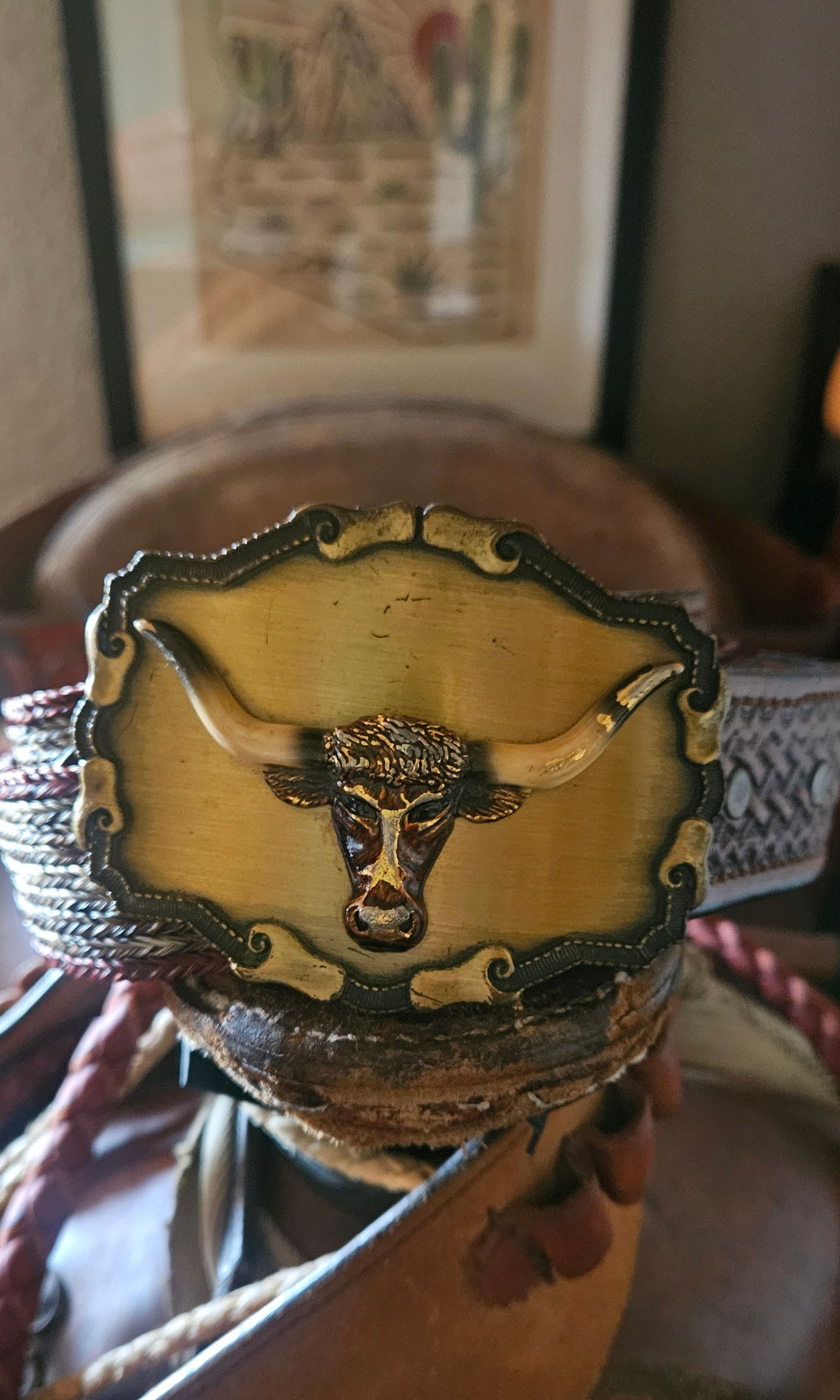 Out on the Ranch VINTAGE Steerhead Buckle