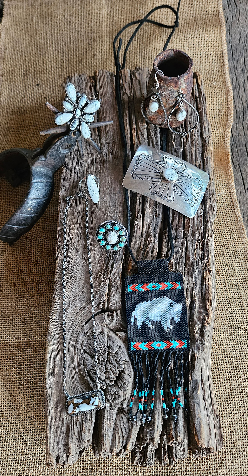Thumbnail: White Buffalo Spirit Beaded Necklace 