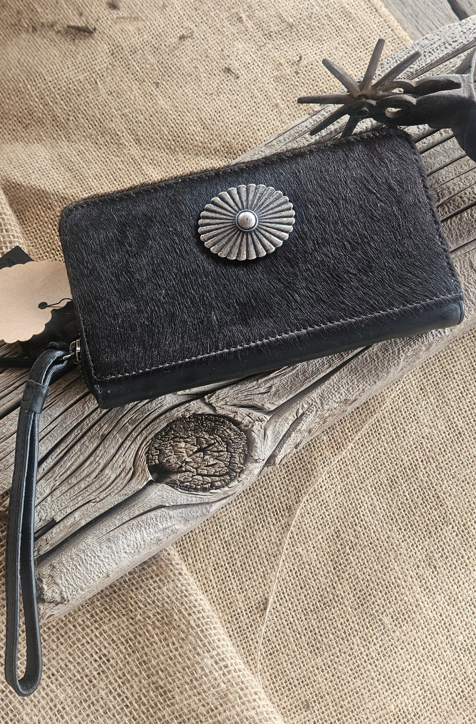 Concho Ranch Cowhide Wristlet
