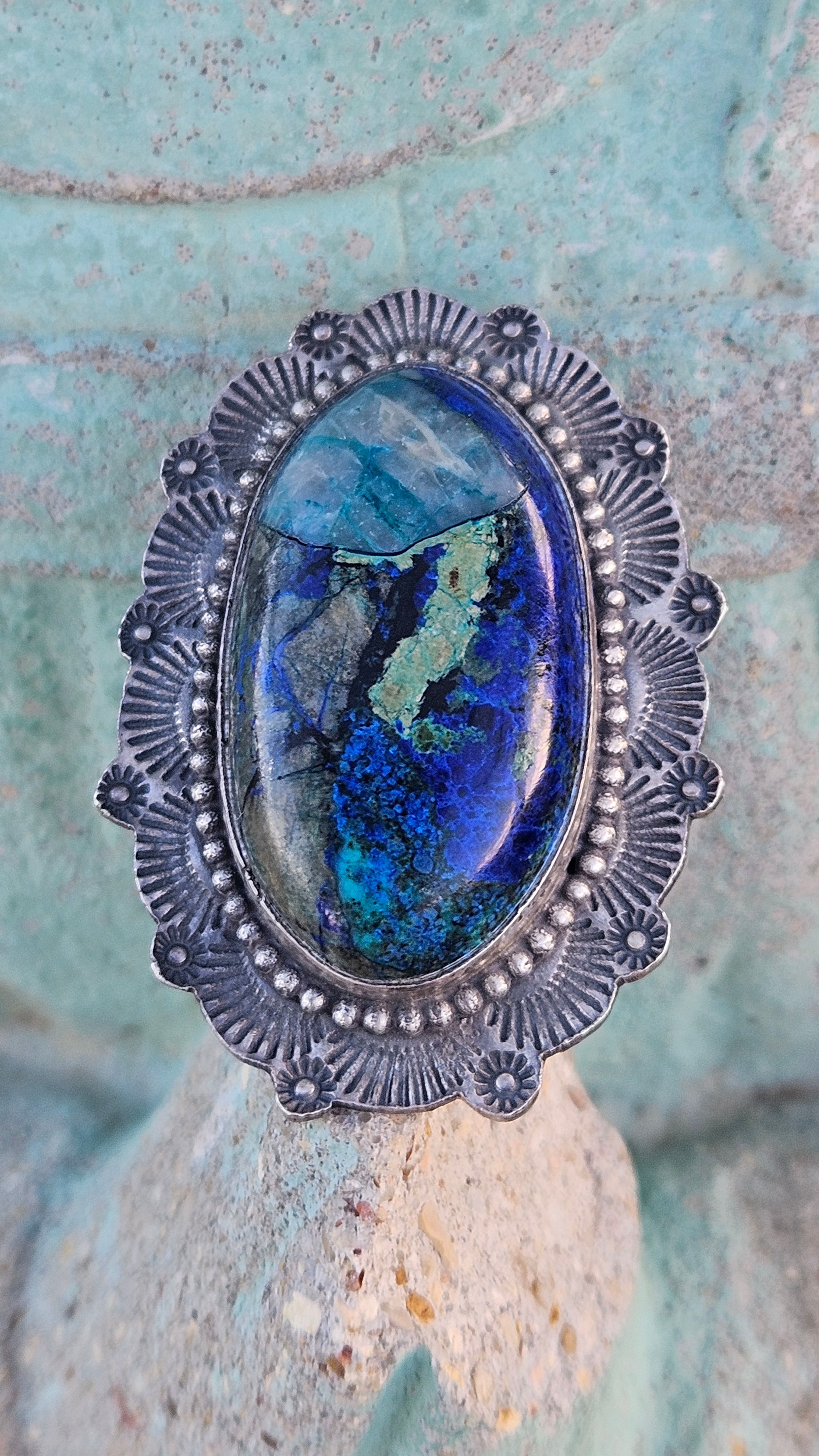 Portrait in Blue Ring