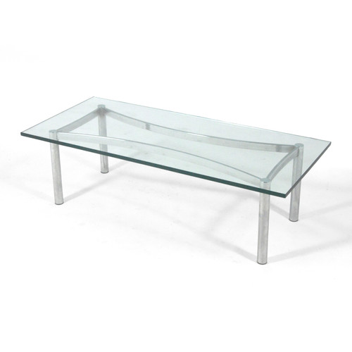 Chrome Coffee Table with Glass Top pegboardmodern