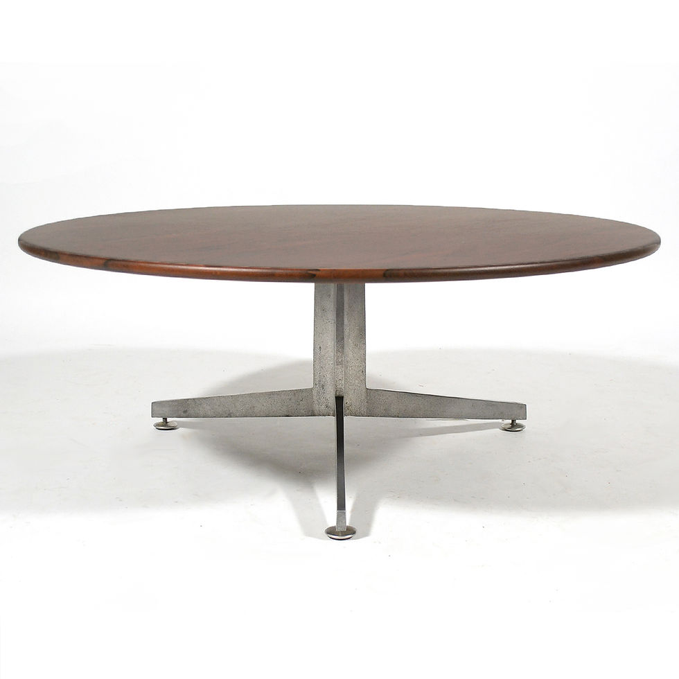 Ward Bennett Rosewood and Aluminum Coffee Table
